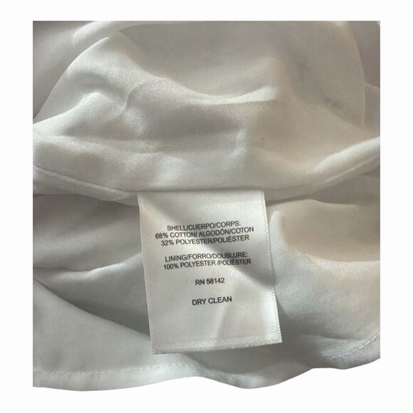 Gal Meets Glam OP Windowpane Check Puff Sleeve Mini Dress White Blue Cotton - Picture 8 of 8